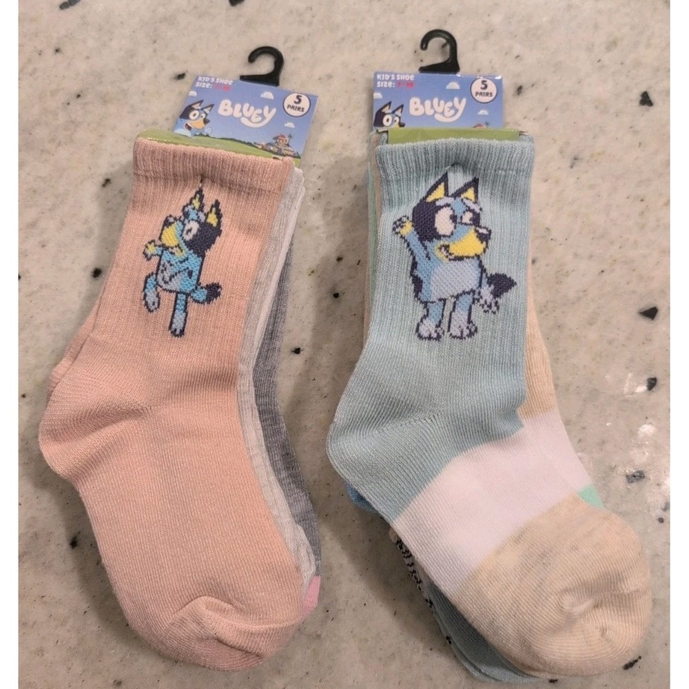 Bluey Kids Crew Socks 2 5 Pack Kids Size 7-10 New